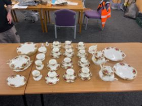 Large selection of Royal Albert old country rose includes tureens, cups, saucers etc