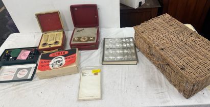 Selection of miscellaneous includes berec wizard radio, wicker basket etc