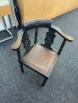 Vintage carved corner chair