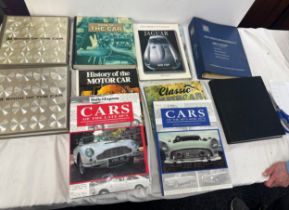 Selection of vintage books includes AA, Jaguar, nsu repair manual etc