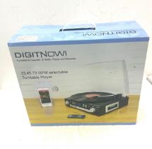 Boxed Digitnow turnable and cassette, radio player and recorder, untested