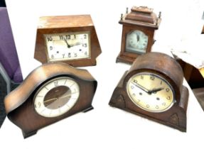 Selection of 4 mantle clocks, spares or repairs