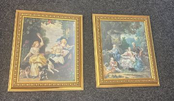 Gilt framed prints measures 24 inches by 21 inches