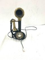 Vintage brass candlestick phone, untested