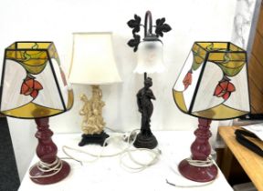 Selection of assorted table lamps, untested