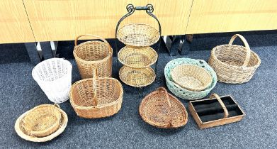 Large selection of wicker baskets