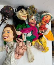 Large selection of assorted vintage and later dolls, puppets etc