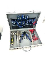 Selection of hand tools within silver case