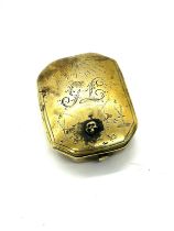 Antique georgian brass masonic snuff or tabaco box