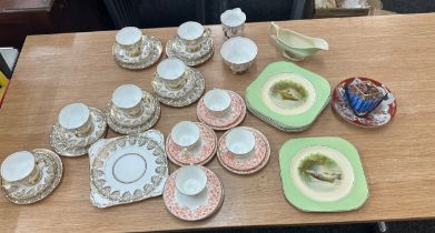 Selection of assorted pottery includes oriental, tea service etc