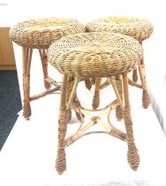 Selection of three wicker stools