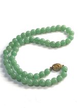 Chinese silver clasp jade necklace