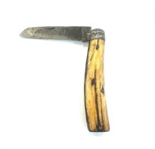 Early 20th century stag horn pruning knife marked Saynor