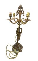 Antique 4 way candle stick lamp, needs re wiring