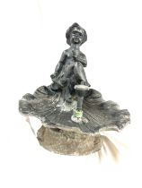 Lead garden water feature measures approximately 16 inches tall 14 inches wide