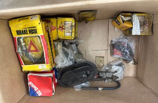 Selection of vintage car parts includes Brake parts, brake discs, Hazell ltd