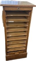 Tamber front 9 drawer office cabinet, measures approximately 46 inches tall 20 inches wide 17 inches