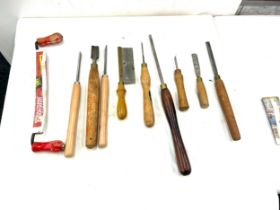 Selection of woodworking / lathe tools