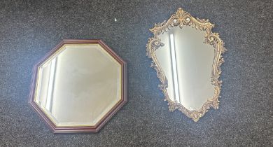 2 Framed hall mirrors largest measures approximately 29 inches tall 20 inches wide