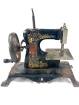 Antique tin miniature sewing machine