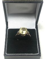 9ct Gold Orthoclase & Blue Gemstone Cocktail Ring (2.6g)