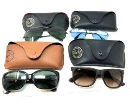 selection of cased Ray-ban sunglasses Items are in previously owned condition Signs of age & wear