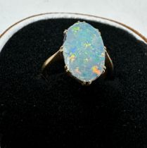 9ct gold opal doublet ring weight 3.1g