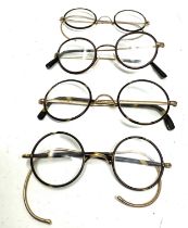 4 Antique tortoiseshell spectacles