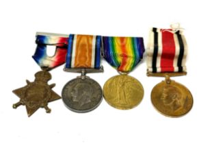 WW.1 - GV.I Medal Group Mounted 1914-15 Star Trio Named. 1482 Gnr. H. Sant R.F.A - R.A GV.I
