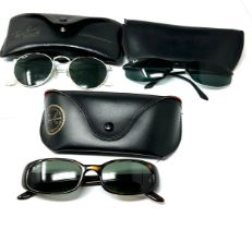 Selection of cased Ray-ban sunglasses Items are in previously owned condition Signs of age & wear