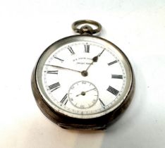 STERLING SILVER Cased Gents Vintage POCKET WATCH Key-wind Working