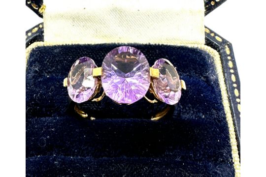 9ct Gold Cushion Cut Amethyst Ring Weight: 2.7g - Image 1 of 4