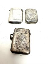 3 antique silver vesta cases