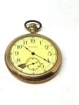 WALTHAM Rolled Gold Gents Open Face POCKET WATCH Hand-wind Working