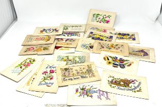 selection of ww1 silk postcards