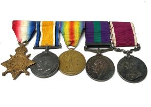 WW.1 - GV.I Long Service Mounted Medal Group 1914-15 Star Trio Named. 69449 Sjt A.J. Clarke R.F.