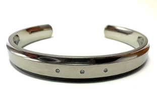 Titanium & Diamond Unisex Bangle 24.4g