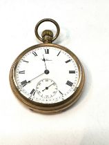 WALTHAM Rolled Gold Gents Open Face POCKET WATCH Hand-wind Working