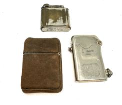 3 x Vintage Lighters Inc Thorens Art Deco, Helmet England & Mystery Leather UNTESTED Items are in