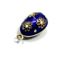 gold & enamel egg charm measures approx 19mm drop by 11mm wide weight 2.6g