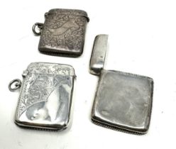 3 antique silver vesta cases