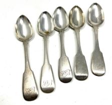 5 irish silver tea spoons