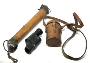WW1 Trench Periscope by James W Lees & Co, alloy bodied tubular periscope with angled lenses and