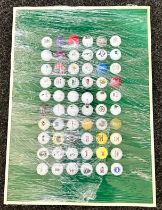 60 Mounted collectors golf balls consisting of 6 US Open golf balls, 7 US Open ball markers and 1