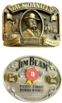 1 Jim Beans, 1 Jack Daniels belt buckle