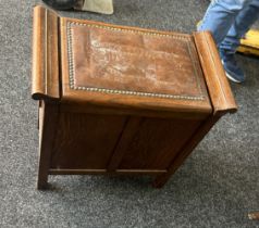 Oak piano stool measures approx 23 inches tall