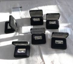 Selection of Boxed silver ingots, some have COAs