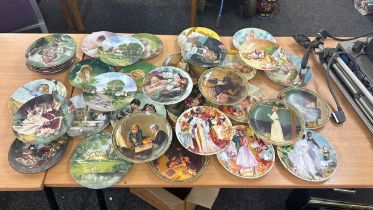 Large selection of assorted collectors plates includes rico, knowels etc
