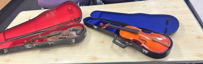 2 Vintage cased violins