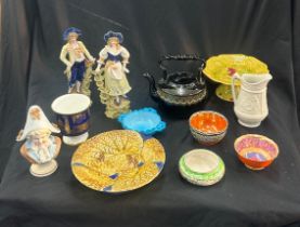 Selection of miscellaneous to include two pieces of Majolica etc